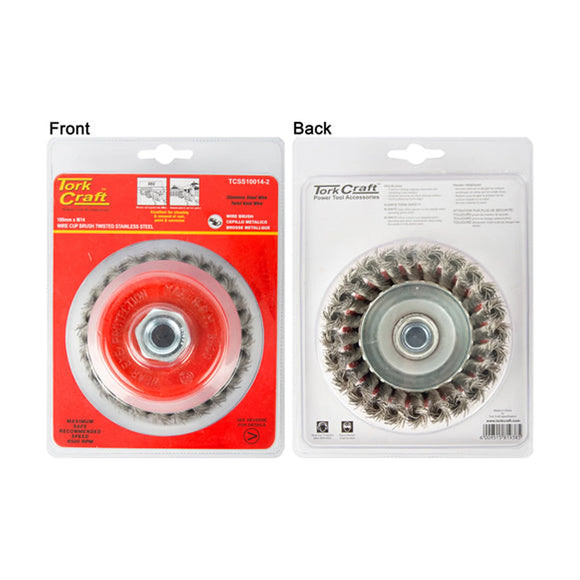 Tork Craft Wire Cup Brush 100 X M14 Knotted Stainless Steel TCW - image 01