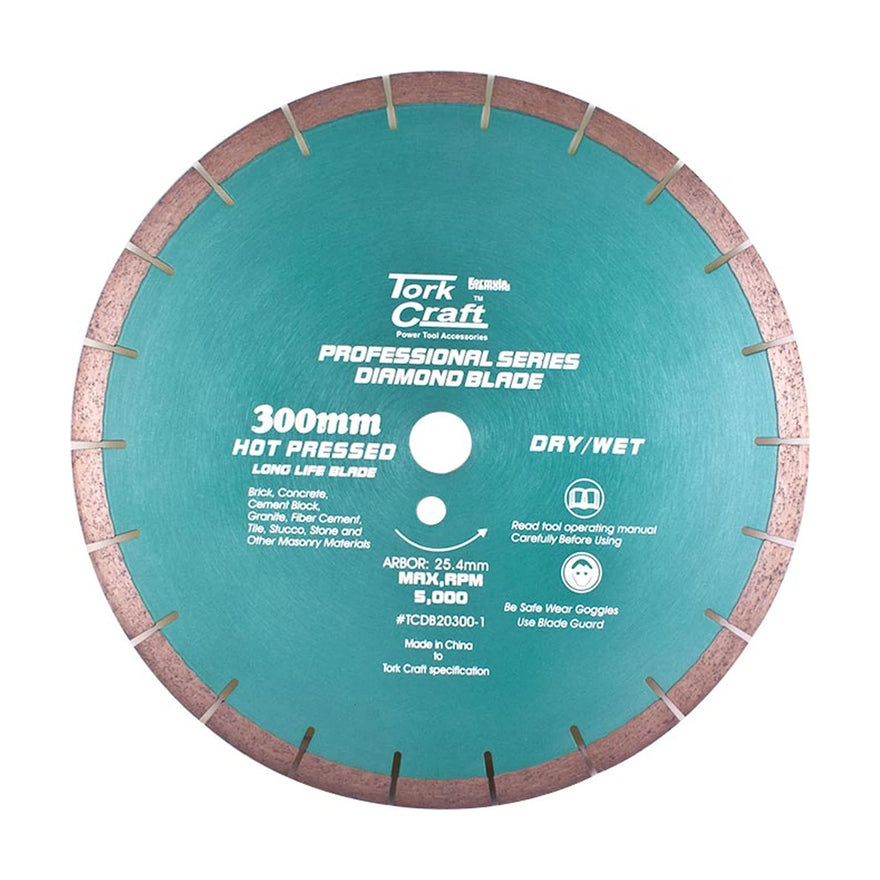 Tork Craft Dia. Blade 300x12x25.4mm Gen. Purp. Hot Pressed Segmented - image 01