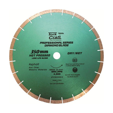 Tork Craft Diamond Blade 350x25.4mm Asphalt Hot Pressed Segmented Tar - image 01