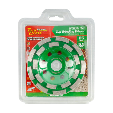 Tork Craft Diamond Cup Wheel 115mm X 22.23mm Dbl Row Cold Pressed Contractor - image 01