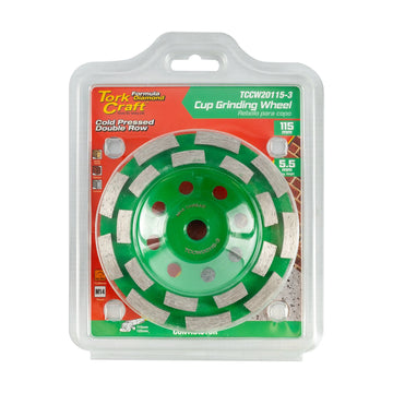 Tork Craft Diamond Cup Wheel 115mm X M14 Dbl Row Cold Pressed Contractor - image 01