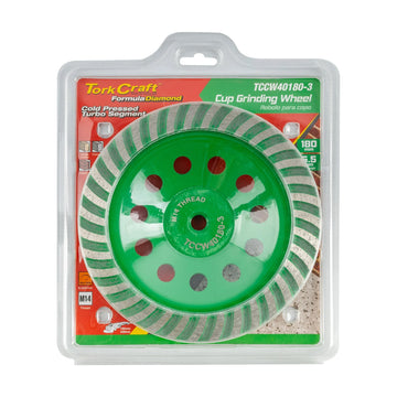 Tork Craft Diamond Cup Wheel 180mm X M14 Turbo Cold Pressed Contractor - image 01