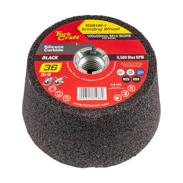 Tork Craft Grinding Wheel 100x50mm M14 Bore - #36 Bowl - Angle Grinder - image 01