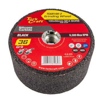 Tork Craft Grinding Wheel 100x50mm M14 Bore - #36cup - Angle Grinder - image 01