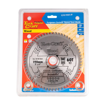 Tork Craft Blade TCT 190 X 60t 30/20/16 ATB Positive Profesional Industrial - image 01