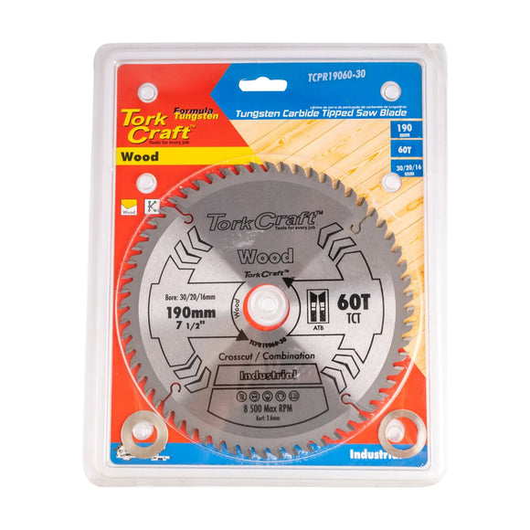 Tork Craft Blade TCT 190 X 60t 30/20/16 ATB Positive Profesional Industrial - image 01