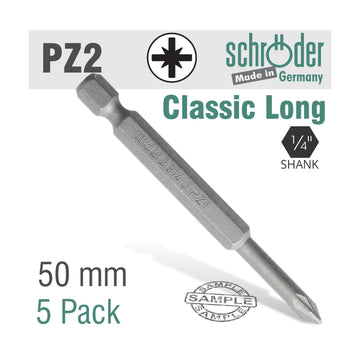 Schroder Pozi No. 2 x 50mm Classic Power Bit 5 Pack - image 01