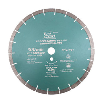 Tork Craft Diamond Blade 300 X 25.4mm Asphalt Hot Pressed Segmented Tar - image 01