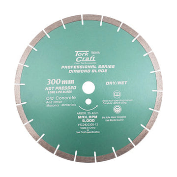 Tork Craft Diamond Blade 300 X 25.4mm Old Concrete Hot Pressed Segmented - image 01