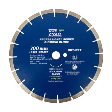 Tork Craft Diamond Blade 300 X 25.4mm Green / New Concrete Laser Welded Segmented - image 01