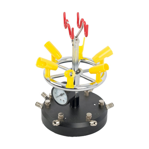 AirCraft Air brush Stand (6) 6 Ports & Pressure Guage - image 01