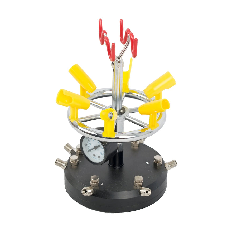 AirCraft Air brush Stand (6) 6 Ports & Pressure Guage - image 01