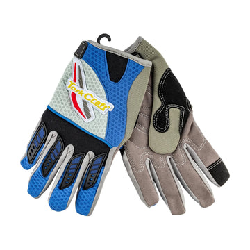 Tork Craft Mechanics Glove 2xl Synthetic Leather Palm Air Mesh Back Blue - image 01