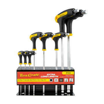 Tork Craft Ball Point T Handle 8pc Hex Allen Key Set - image 01
