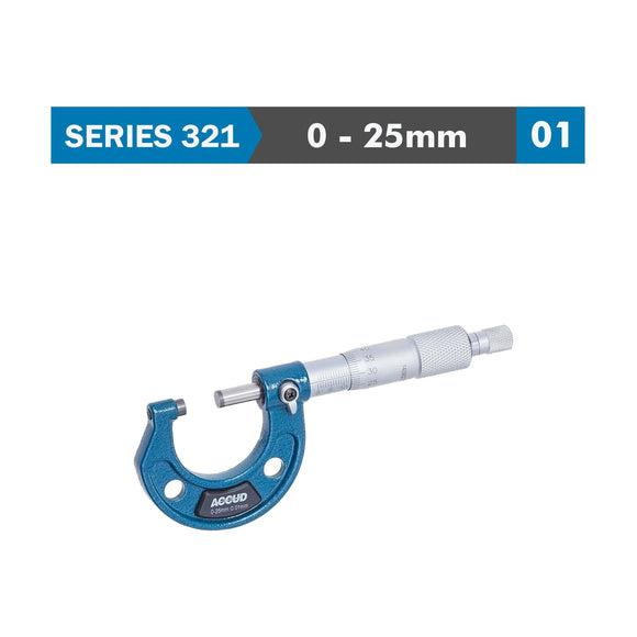 Accud Outside Micrometer 25mm 0.004mm Accuracy 0.01mm Graduation - image 01