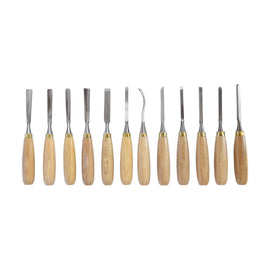 Tork Craft Chisel Set Wood Carving 12piece In Leather Pouch - image 01
