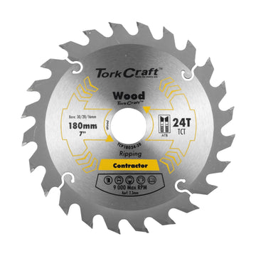 Tork Craft Blade Contractor 180 X 24t 30/20/16 Circular Saw TCT - image 01