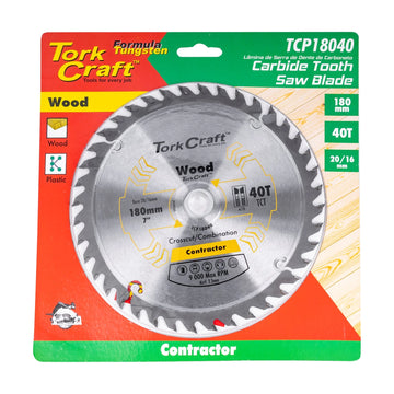 Tork Craft Blade Contractor 180 X 40t 20/16 Circular Saw TCT - image 01