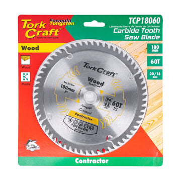 Tork Craft Blade Contractor 180 X 60t 20/16 Circular Saw TCT - image 01