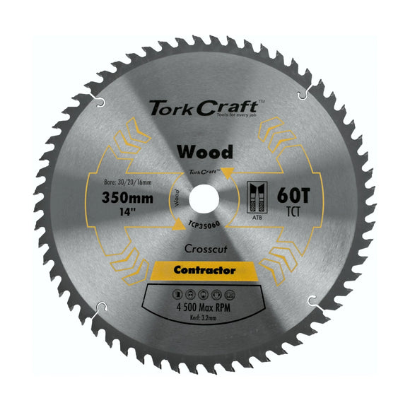 Tork Craft Blade Contractor 350 X 60t 30 Circular Saw TCT - image 01