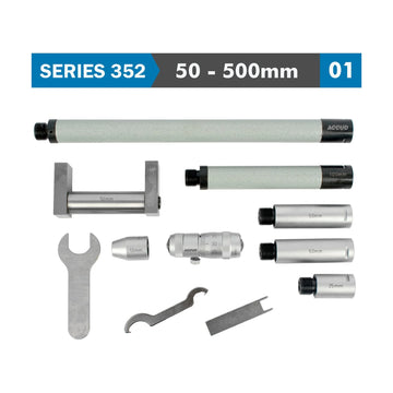 Accud Tubular Inside Micrometer 50-500mm 0.01mm Graduation Extension Rods: 13, 25 - image 01