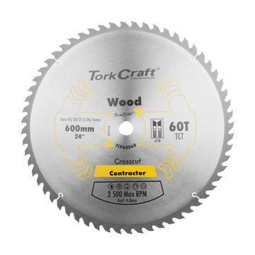 Tork Craft TCT Saw Blade 600x60t 4mm Kerf 40/30/1/20/16 - image 01