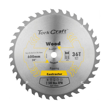 Tork Craft TCT Saw Blade Ripping 600x36t 40/30/25.4/20/16 - image 01