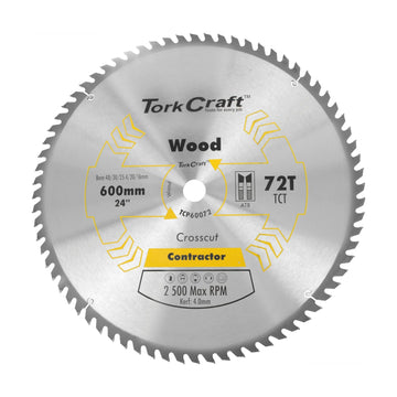 Tork Craft TCT Saw Blade Rip & Cross 600x72t 40/30/25.4/20/16 - image 01