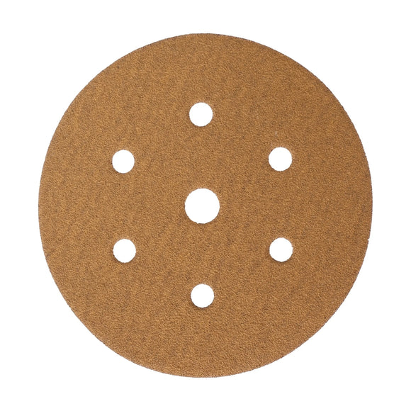 Tork Craft Gold Disc 100 Grit 150mm X 6+1 Holes Hook And Loop (50 Pieces) - image 01