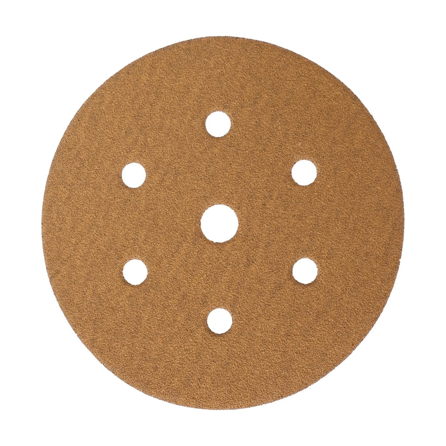 Tork Craft Gold Disc 100 Grit 150mm X 6+1 Holes Hook And Loop (50 Pieces) - image 01