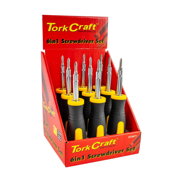 Tork Craft Screwdriver 6 In 1 CRV Bits Per Box Of 9 - image 01
