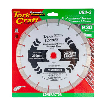 Tork Craft Diamond Blade Segmented 230mm For Concrete 12mm Deep Segments - image 01
