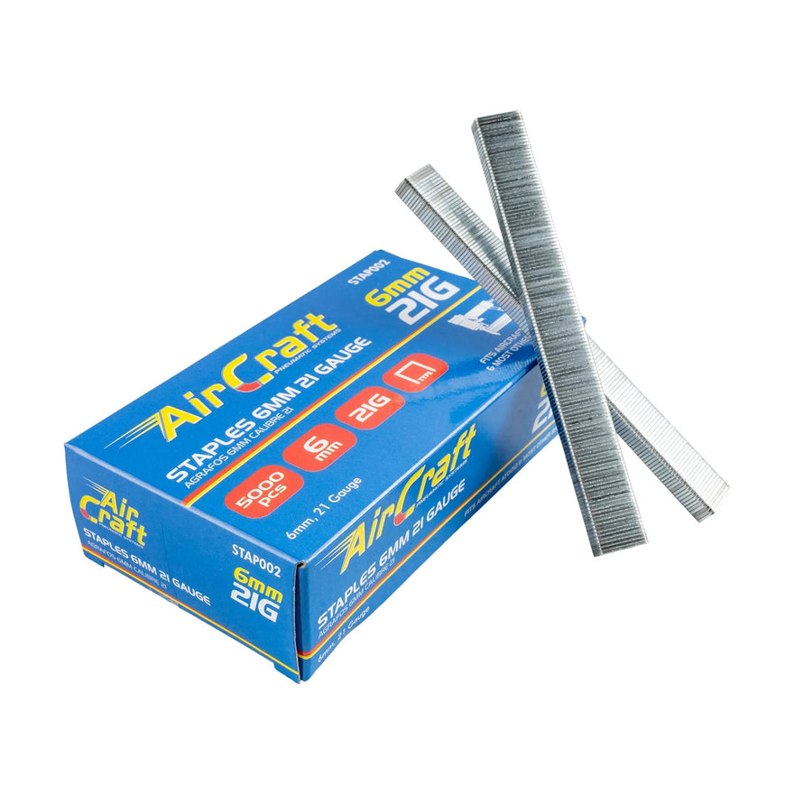 AirCraft Staples 6mm21 Gauge 5000 Per Box - image 01