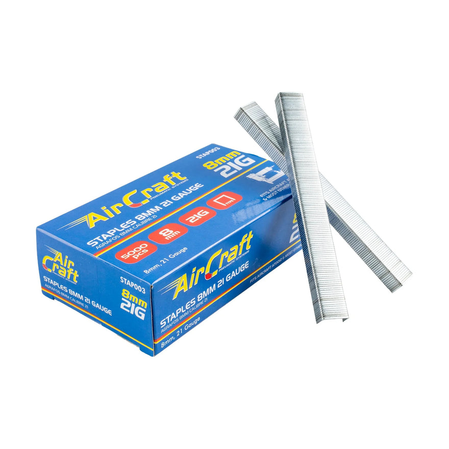 AirCraft Staples 8mm21 Gauge 5000 Per Box - image 01