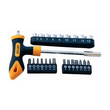 Tork Craft Screwdriver Bit & Socket Set 24 Pc T Bar - image 01