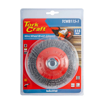 Tork Craft Wire Cup Brush Crimped Bevel Plain 115mmxm14 Blister - image 01