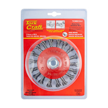 Tork Craft Wire Cup Brush Twisted Bevel Plain 115mmxm14 Blister - image 01
