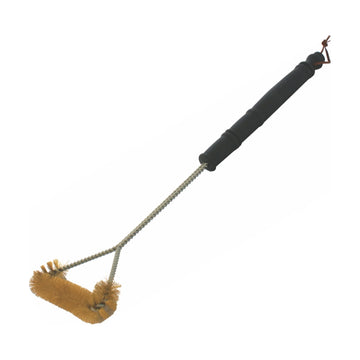 Tork Craft BBQ Braai Brass Wire Brush Three Sided 530mm Handle 21' TCW - image 01