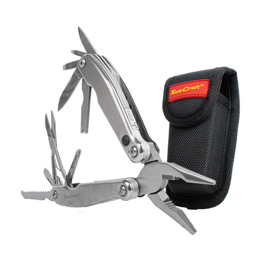 Tork Craft Multitool Silver With LED Light & Nylon Pouch In Blister - image 01