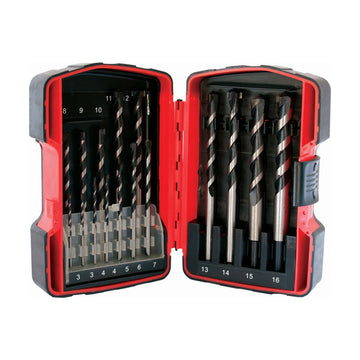 Tork Craft Masonry Drill Bit Set 16pc 3 - 16mm In Plastic Case - image 01