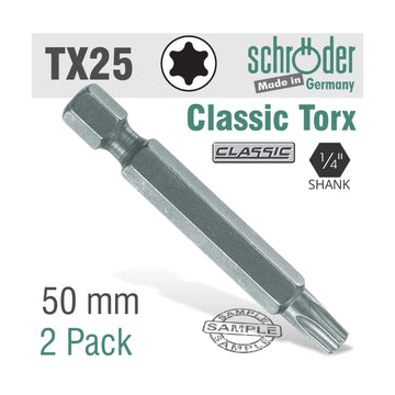 Schroder Torx TX25 Classic Power Bit 50mm 2 Pack - image 01