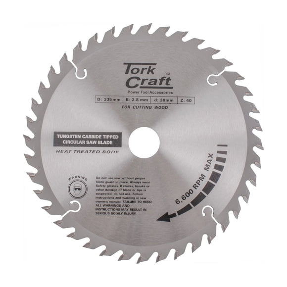 Tork Craft Blade TCT 235 X 40t 30/25/16 ATB Positive Profesional Industrial - image 01