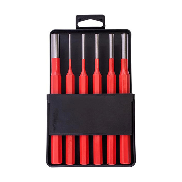 Tork Craft Tork Craft Pin Punch Set 6pc - 2.5, 3.5, 4. 5, 6, 8, 10mm Red - image 01