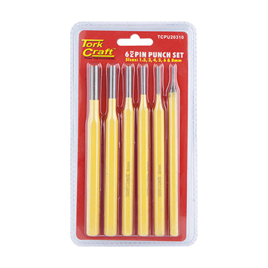 Tork Craft Tork Craft Pin Punch Set 6pc - 1.5, 3, 4, 5, 6, 8mm Yellow - image 01