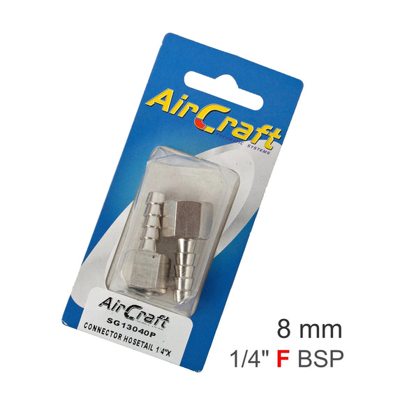 AirCraft Connector Hosetail 1/4'F X 8mm 2Pack - image 01