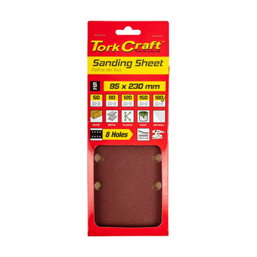 Tork Craft Sanding Sheet Orb 95 X 230mm 180 Grit Plain With 8 Holes 5 Pack - image 01