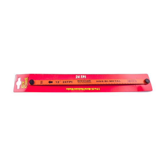 Tork Craft 2pc Hacksaw Blade Bi-metal 24tx300 Hanging Card - image 01