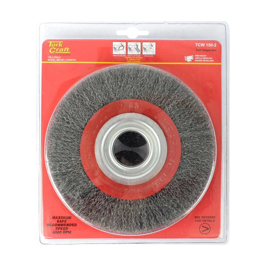 Tork Craft Wire Wheel Brush 150 X 25mm 0.30mm Wire Bench Grinder Blister - image 01