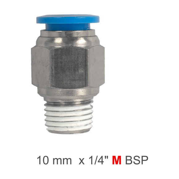 AirCraft PU Hose Fitting Straight Stud 10mm - 1/4" M BSP (SPC10-02) - image 01