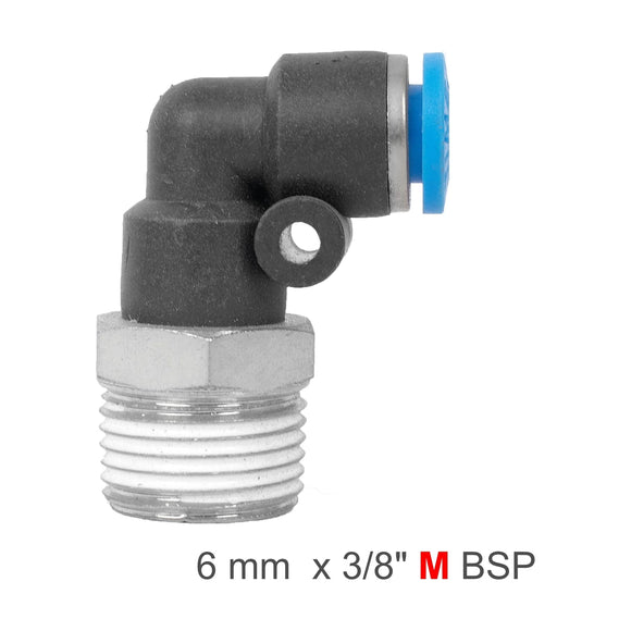 AirCraft Elbow 6mm-3/8" M BSP PU Hose Fitting - image 01